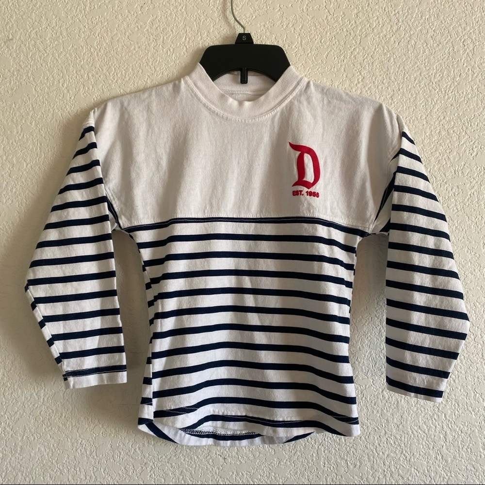 Disneyland Spirt Jersey White Blue Red Stripes Kids XS